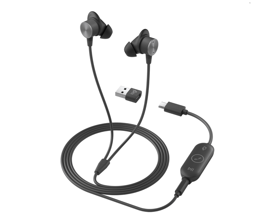 ESSENTIAL PERSONAL VIDEO COLLABORATION KIT Logitech Zone Wired Earbuds and C920e webcam