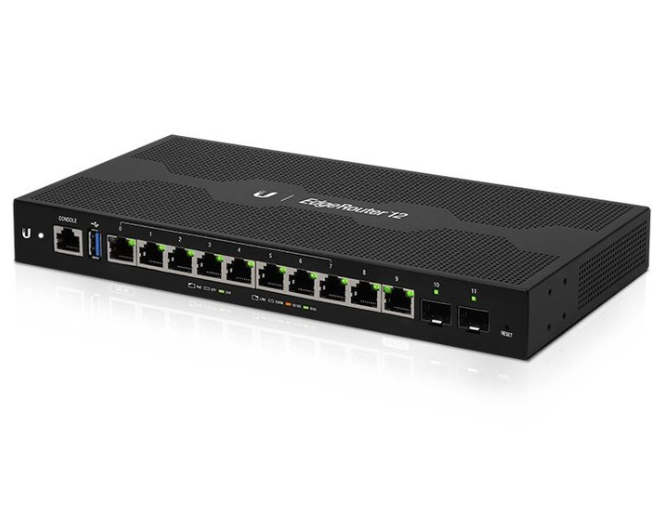 UBNT Enterprise 10-Port Advanced Network Router 2 SFP Optical Fiber Port 1 Gigabit Ethernet ER-12 - Ubiquit Enterprise Router