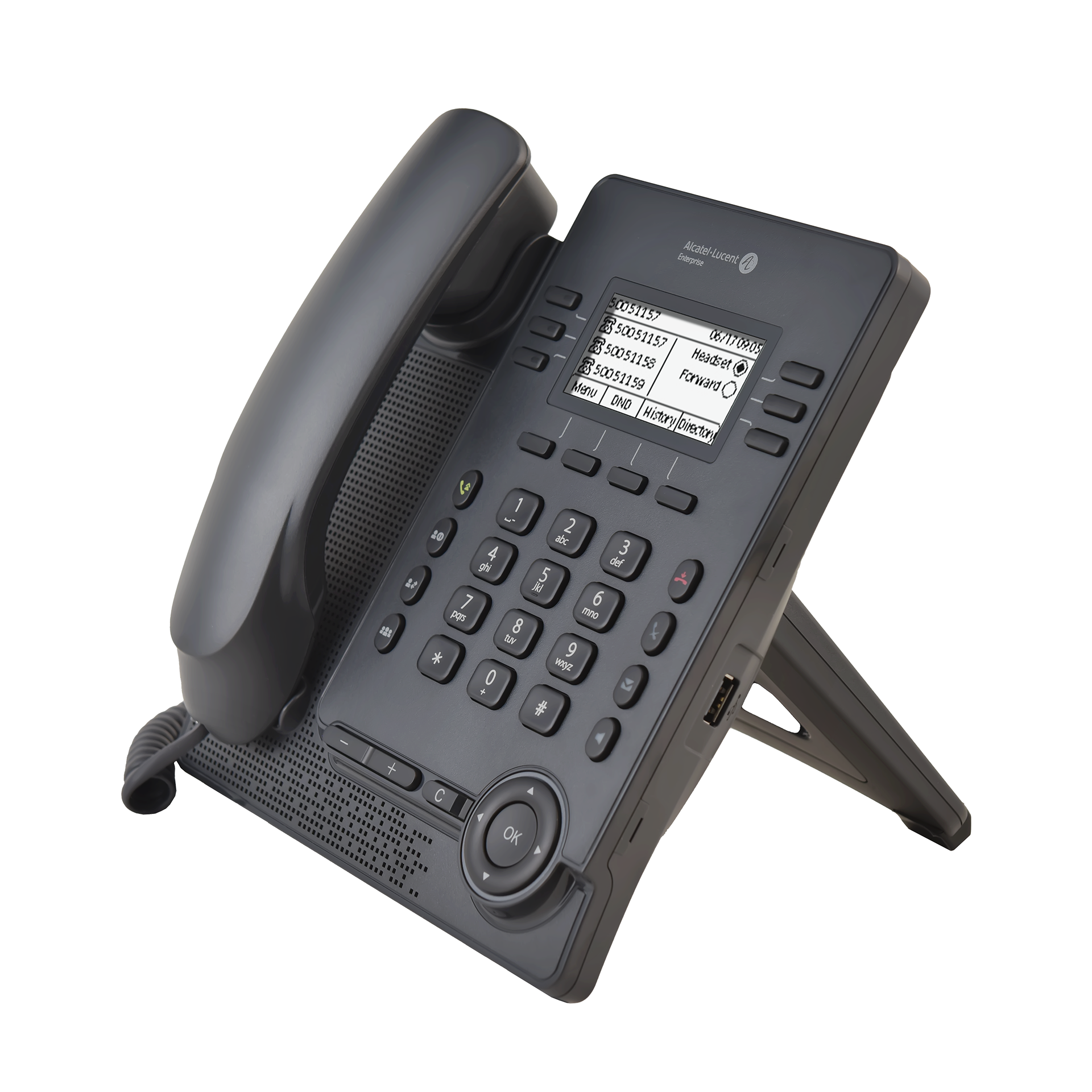 M3 Deskphone - 2.8" 132x64 B&W Display with Backlight 2 USB Ports (Type A & C 2 Gigabit Ethernet Ports POE Class SIP Accounts