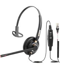 Alcatel-Lucent AH10 Series AH 11GA Wired Headset Noise Cancelling Mic Over Head Binaural Headset for Office Phone Desk Phone Call Center