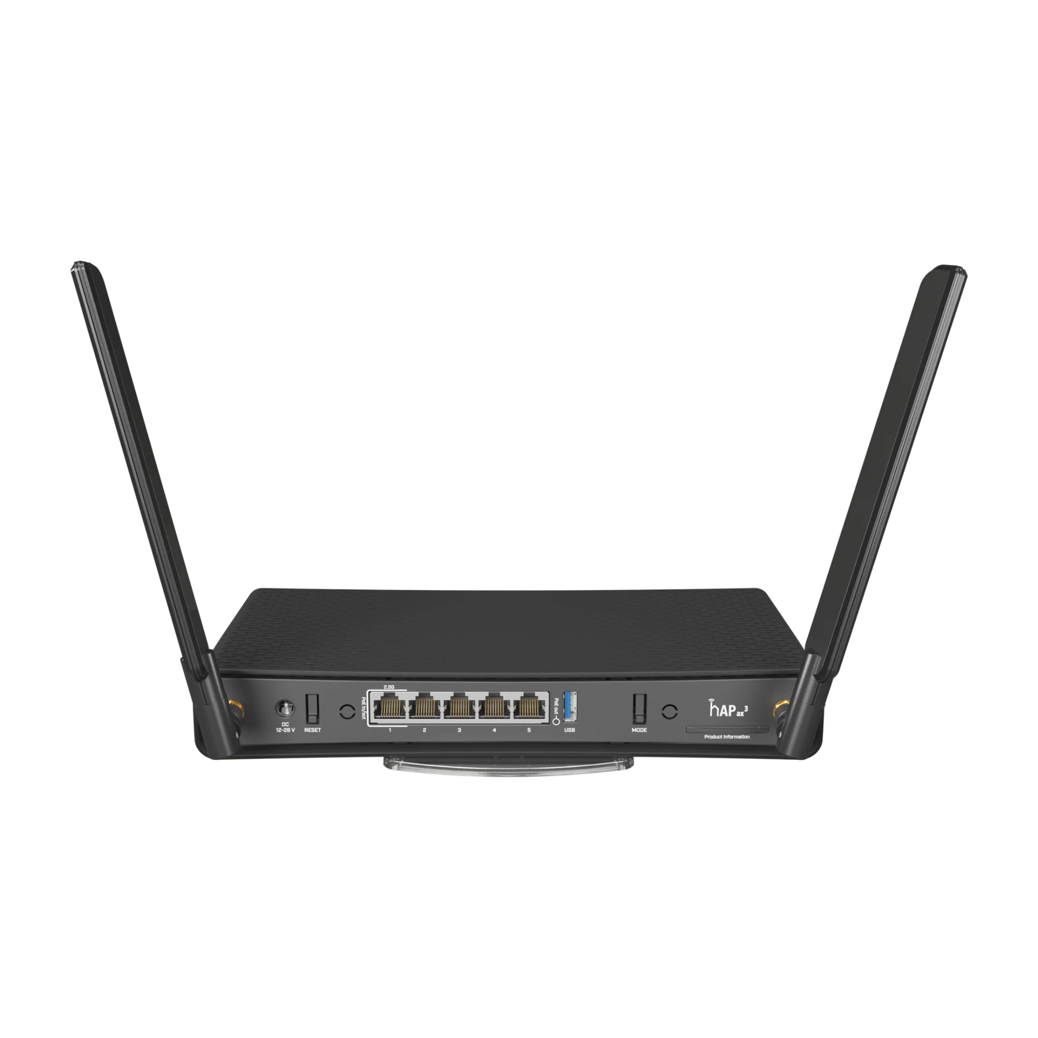 MikroTik C53UiG+5HPaxD2HPaxD hAP ax³ Dual-Band Wi-Fi 6 Router – 5-Port (1x 2.5GbE + 4x GbE), USB 3.0, PoE-In/Out, 1.8GHz Quad-Core, 1GB RAM, RouterOS L6