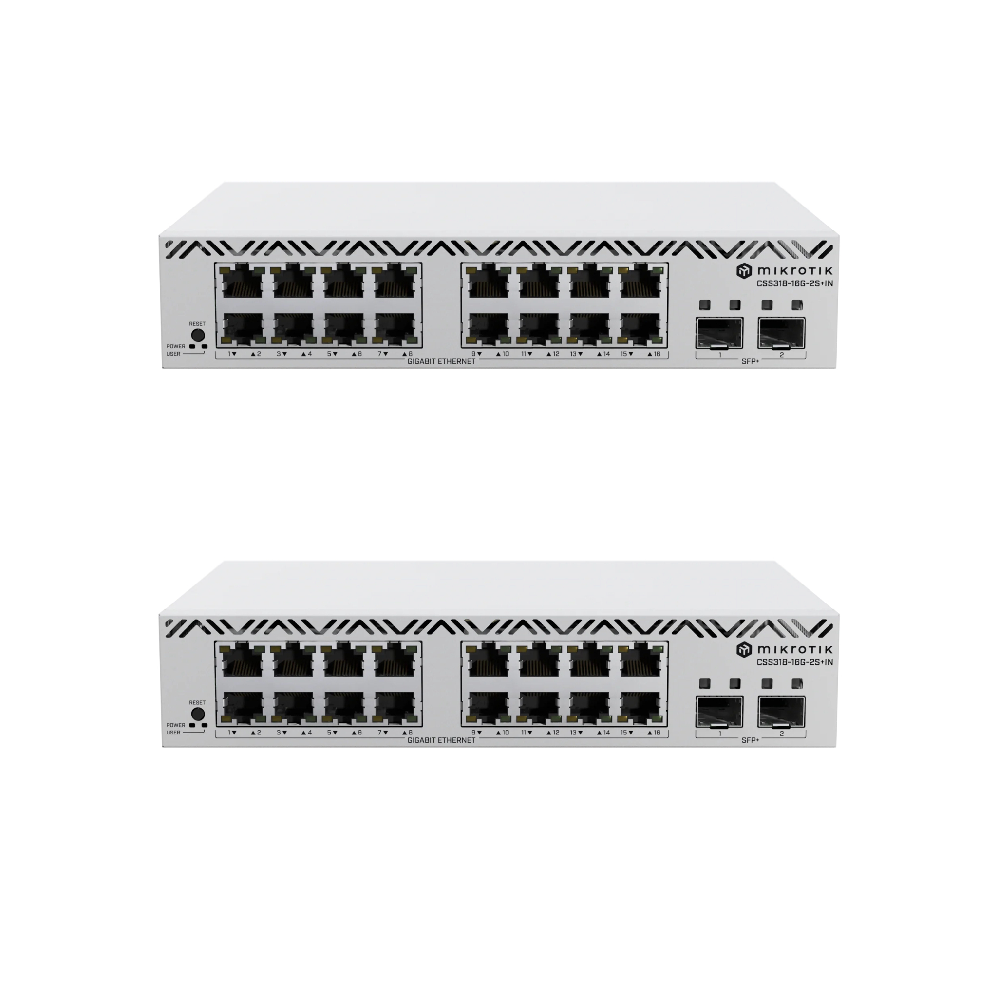 MikroTik CSS318-16G-2S+in Managed Network Switch, 16 Gigabit Ethernet Ports, 2 SFP+ Ports