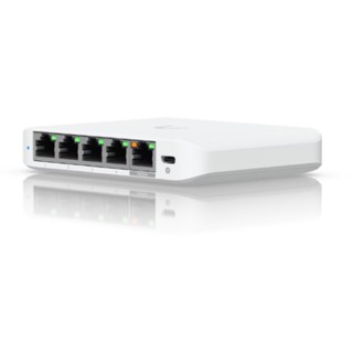 Ubiquiti UniFi Flex Mini 2.5G USW-Flex-2.5G-5 – Compact 5-Port 2.5GbE Layer 2 Managed Switch, USB-C or PoE Powered, Fanless, Desktop