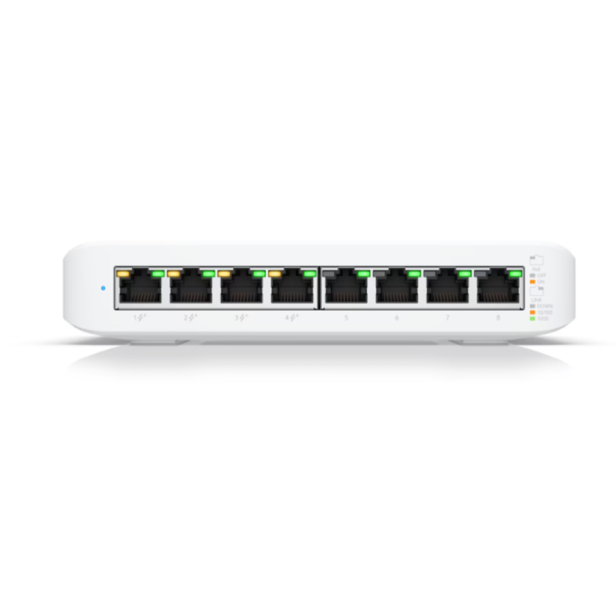 Ubiquiti UniFi Switch Lite 8 PoE USW-Lite-8-POE – 8-Port Gigabit Layer 2 Managed PoE Switch, 4x PoE+ 802.3at (52W Budget), Fanless Silent, Wall Mountable
