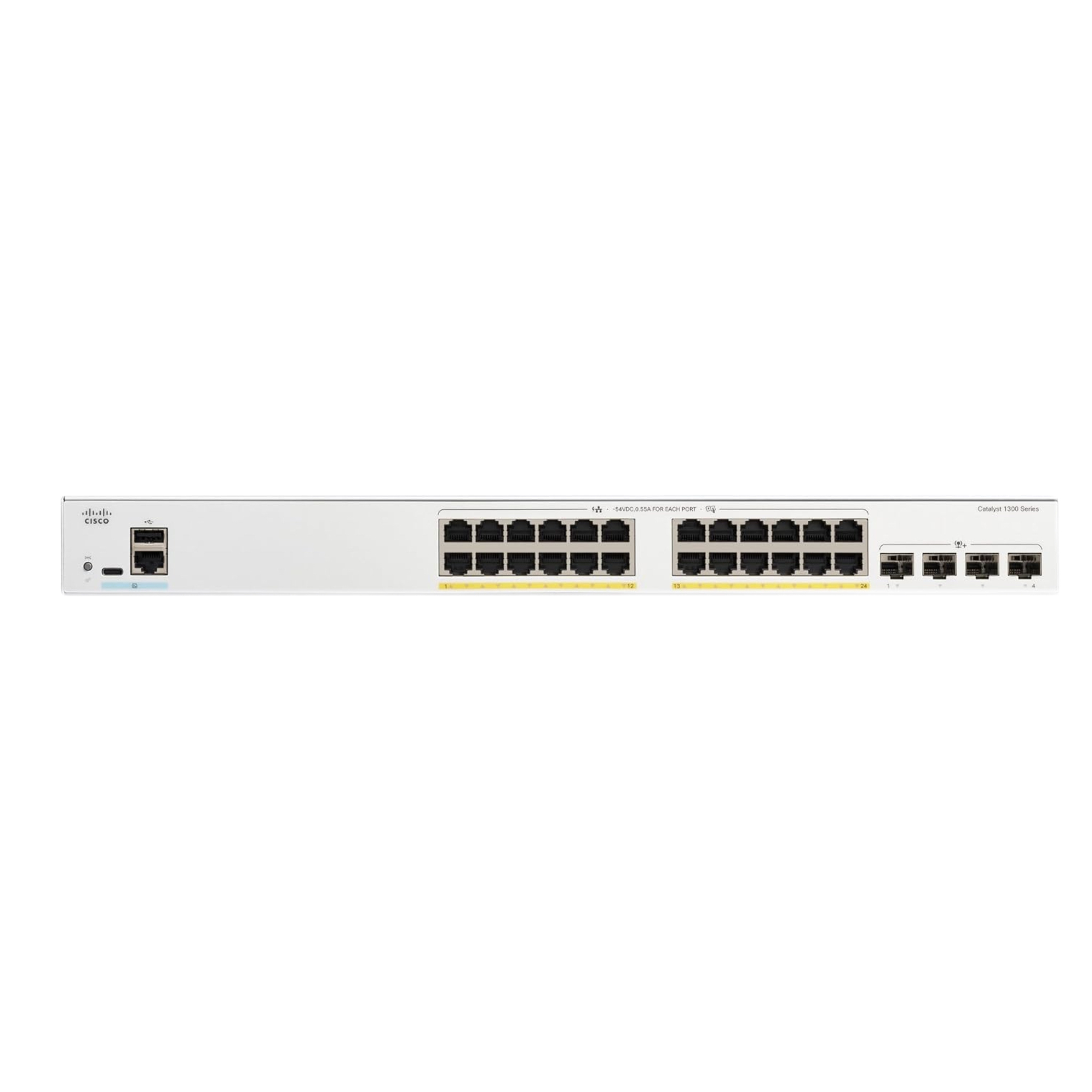 Cisco Catalyst 1300-24FP-4X Managed Switch, 24 Port GE, Full PoE, 4x10GE SFP+