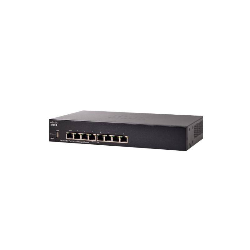 Cisco Small Desk Switch SF350-08 8-Port 10/100 Managed Switch Network Switch