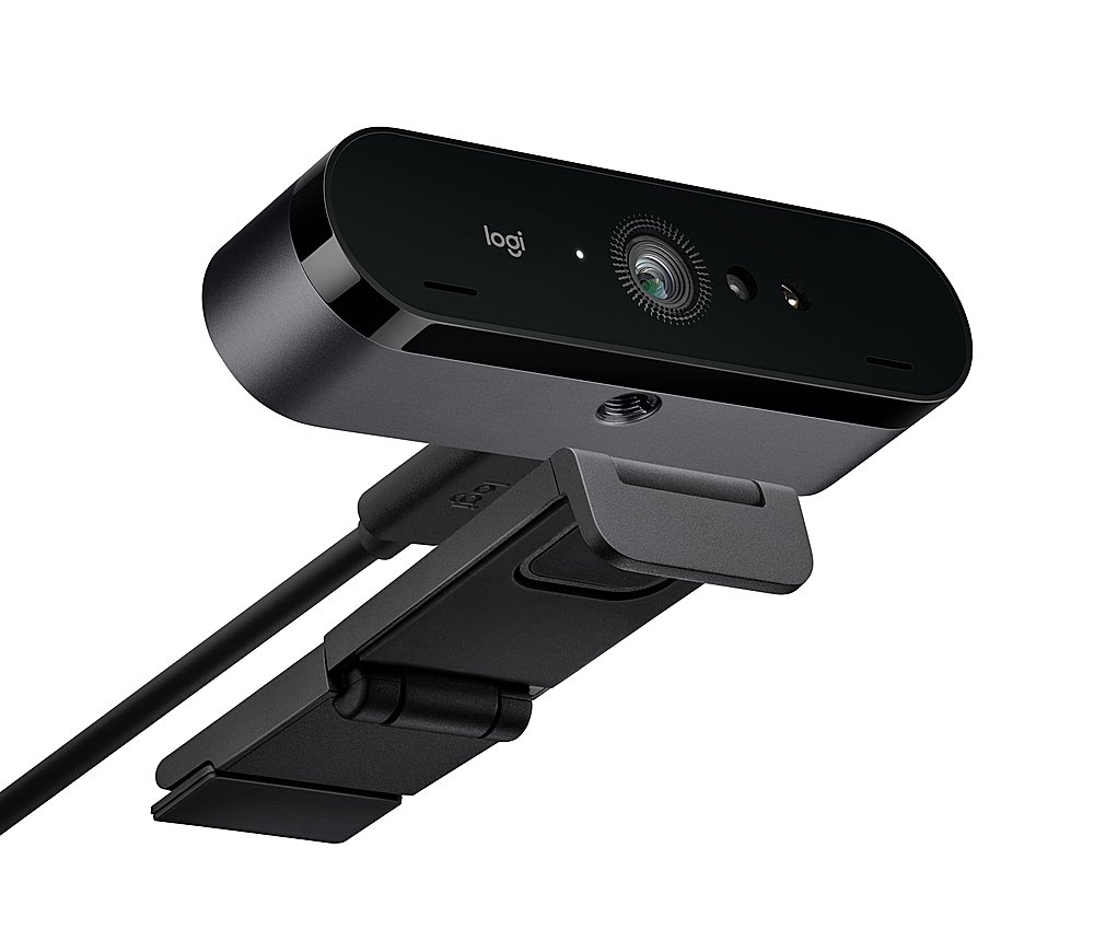 Logitech - Brio Ultra HD Pro 4096 x 2160 Business Webcam with RightLight 3 and Noise-Cancelling Dual Mics - Black