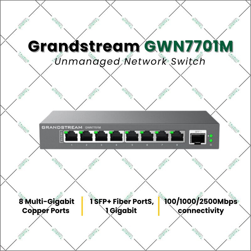 GRANDSTREAM GWN7701M 8-port 2.5 Multi-Gigabit, 1 X SFP+ Unmanaged Ethernet Switch