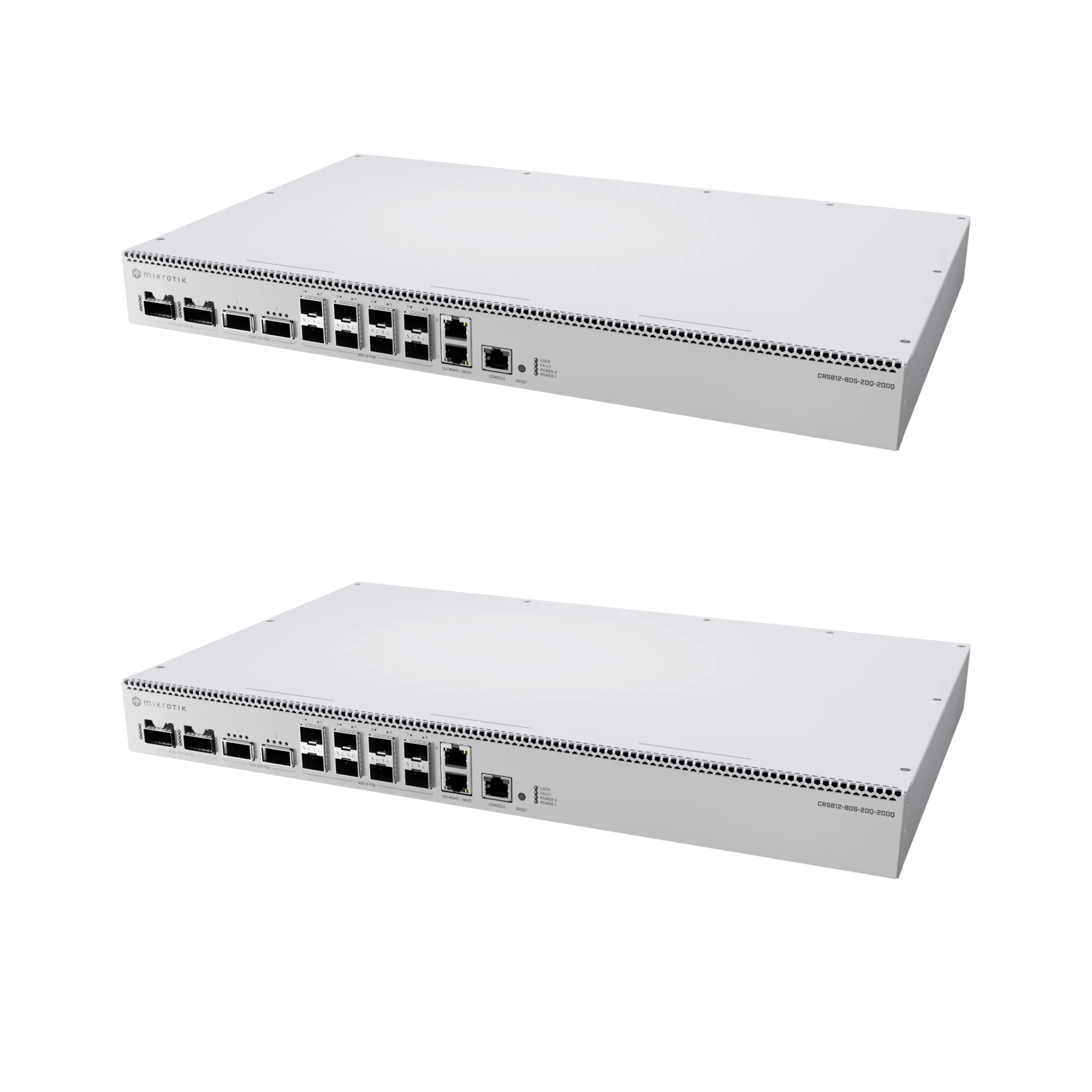 MikroTik CRS812 DDQ 400G Cloud Router Switch – 8-Port 50G SFP56, 2-Port 200G QSFP56, 2-Port 400G QSFP56-DD, Dual Redundant Power Supplies, RouterOS v7