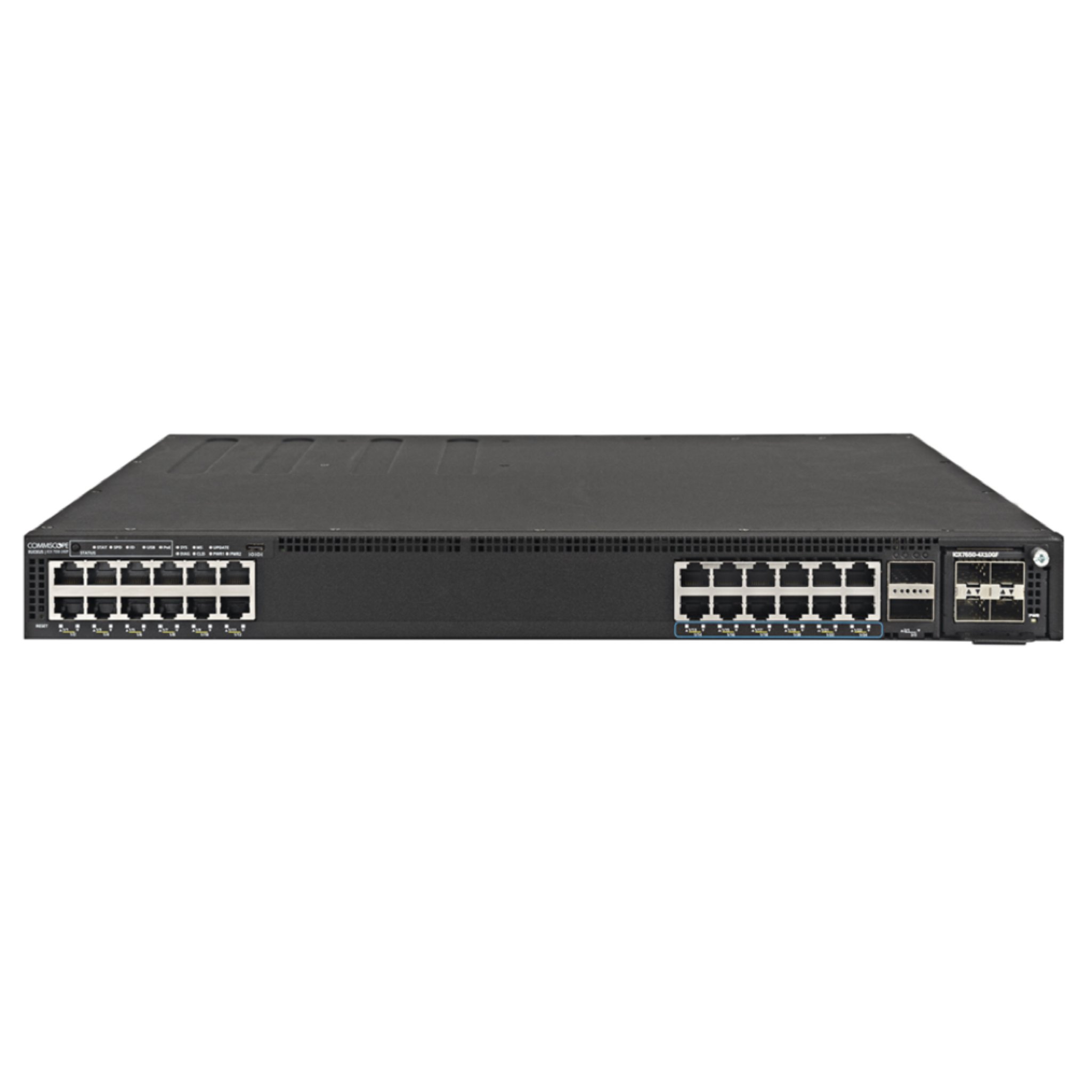 Ruckus ICX 7550-24XZP 24-Port Managed Switch with 100GbE Uplinks – Stackable, Multigigabit PoE+