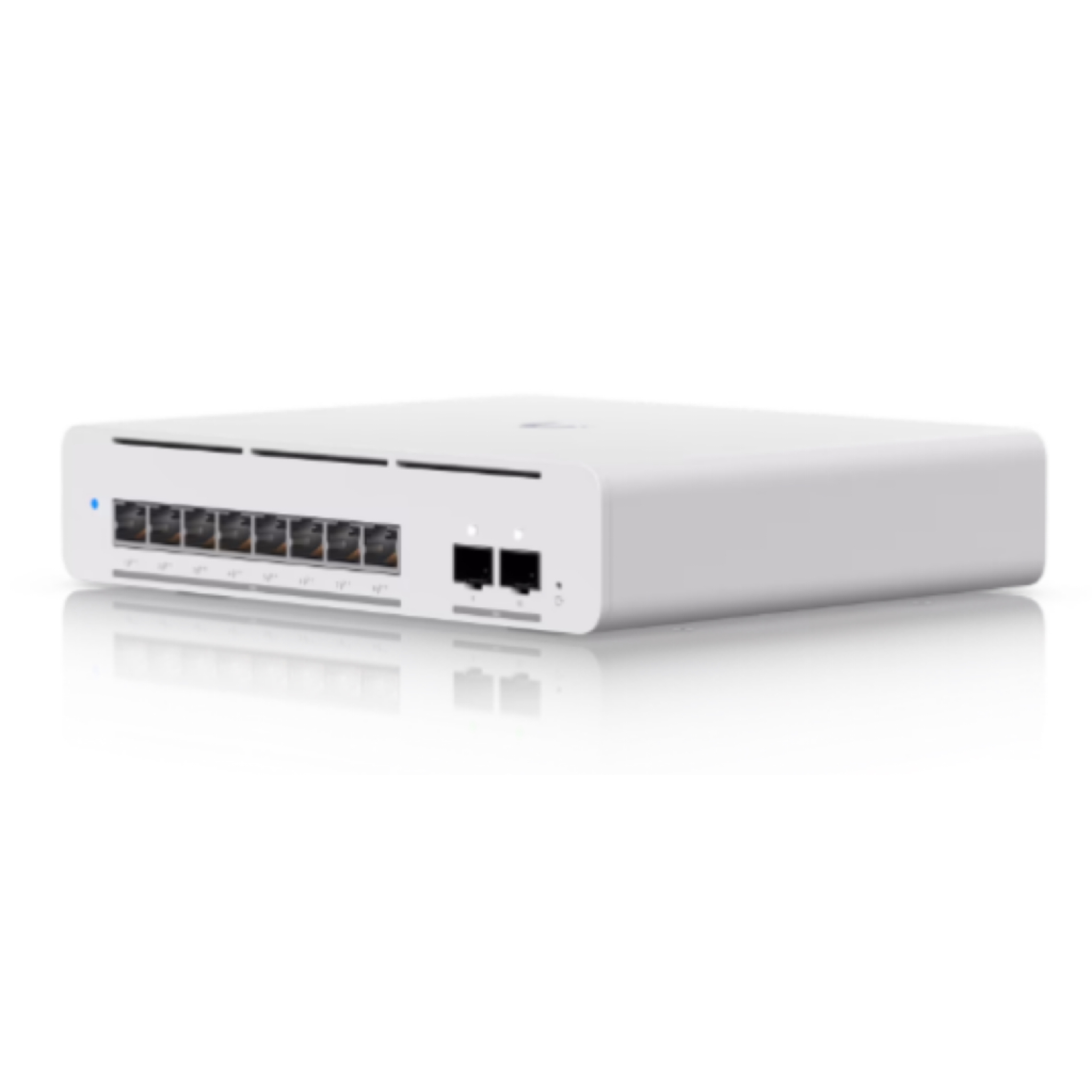 Ubiquiti UniFi Switch Pro XG 8 PoE USW-Pro-XG-8-PoE – 8-Port 10GbE Layer 3 Etherlighting PoE++ Switch, 2x 10G SFP+, 155W PoE Budget, 60W Per Port, Fanless, Desktop/Wall Mount