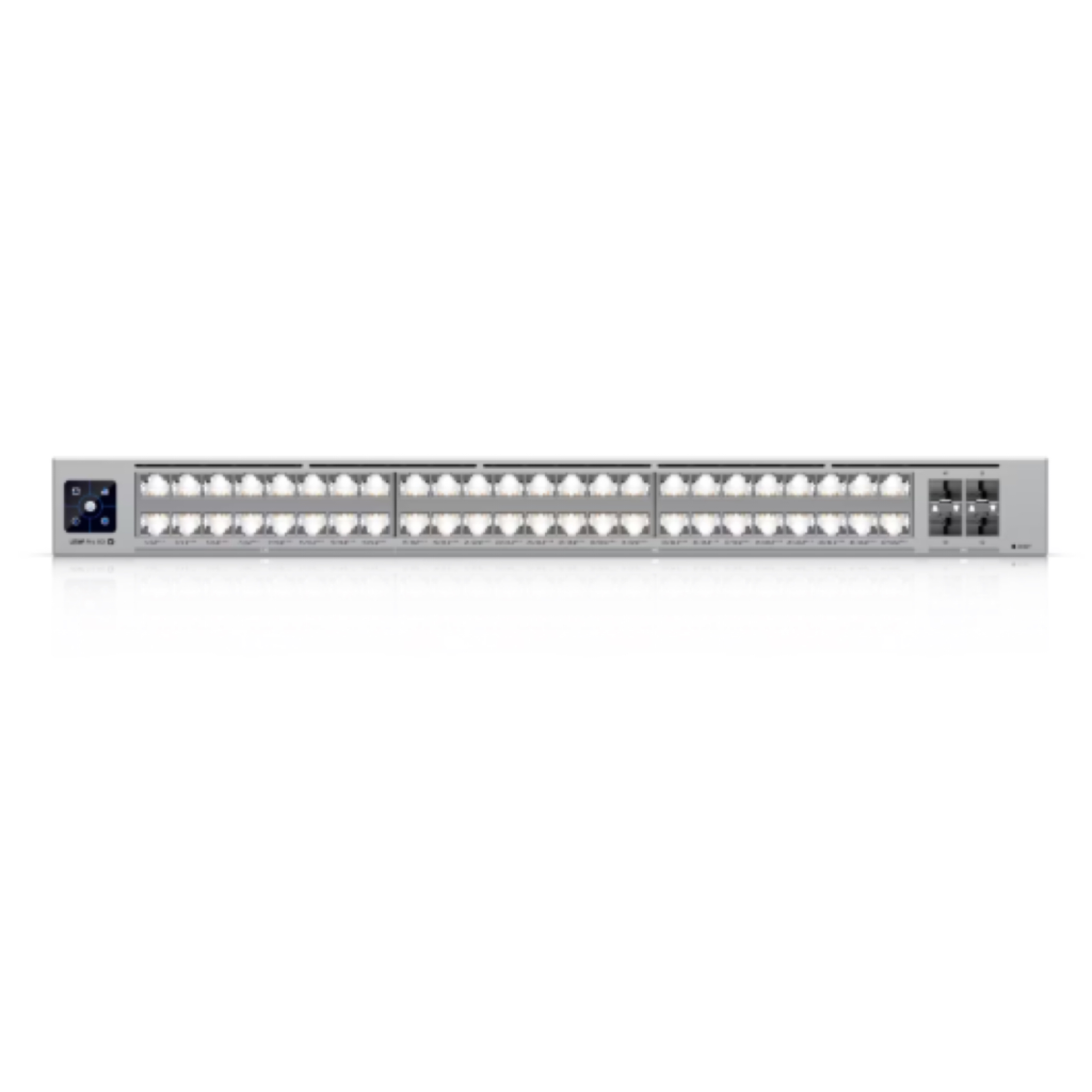 Ubiquiti UniFi Switch Pro XG 48 PoE USW-Pro-XG-48-PoE – 48-Port Layer 3 Etherlighting PoE+++ Switch, 32x 10GbE + 16x 2.5GbE RJ45, 4x 25G SFP28, 1080W PoE Budget, 1.3" Touchscreen, 1U Rackmount