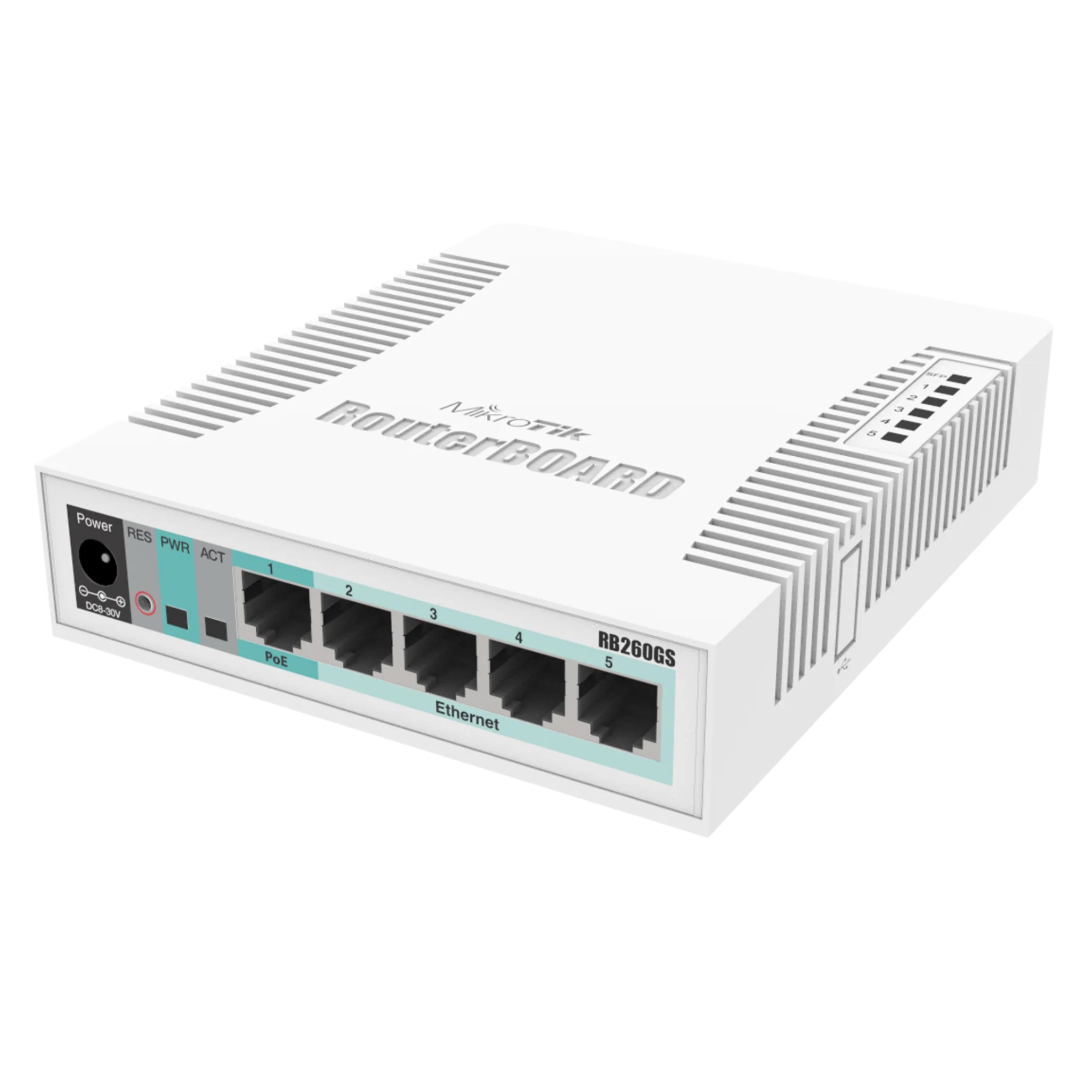 CSS106-1G-4P-1S, Mikrotik CSS Smart Switch, 5x Gigabit PoE/1x SFP/SwOS