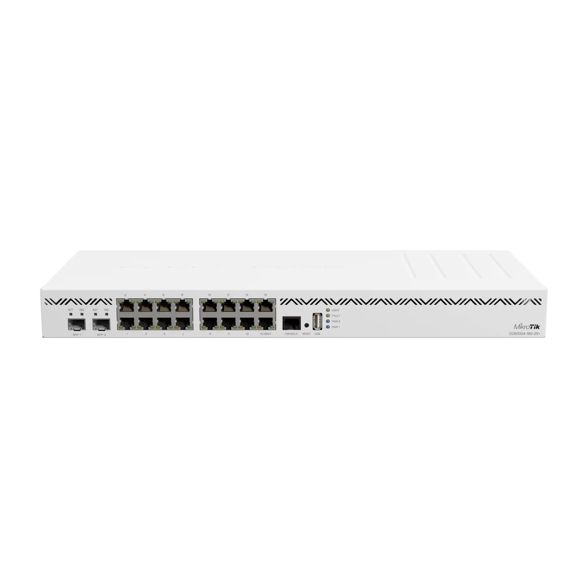CCR2004-16G-2S+, Mikrotik CCR2000 Series Router, 16xGE/2x10G SFP+/Active Cooling