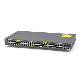 WS-C2960+48TC-S, Cisco Catalyst 2960 Plus Switch, 48x10/100, 2xSFP, LAN Lite