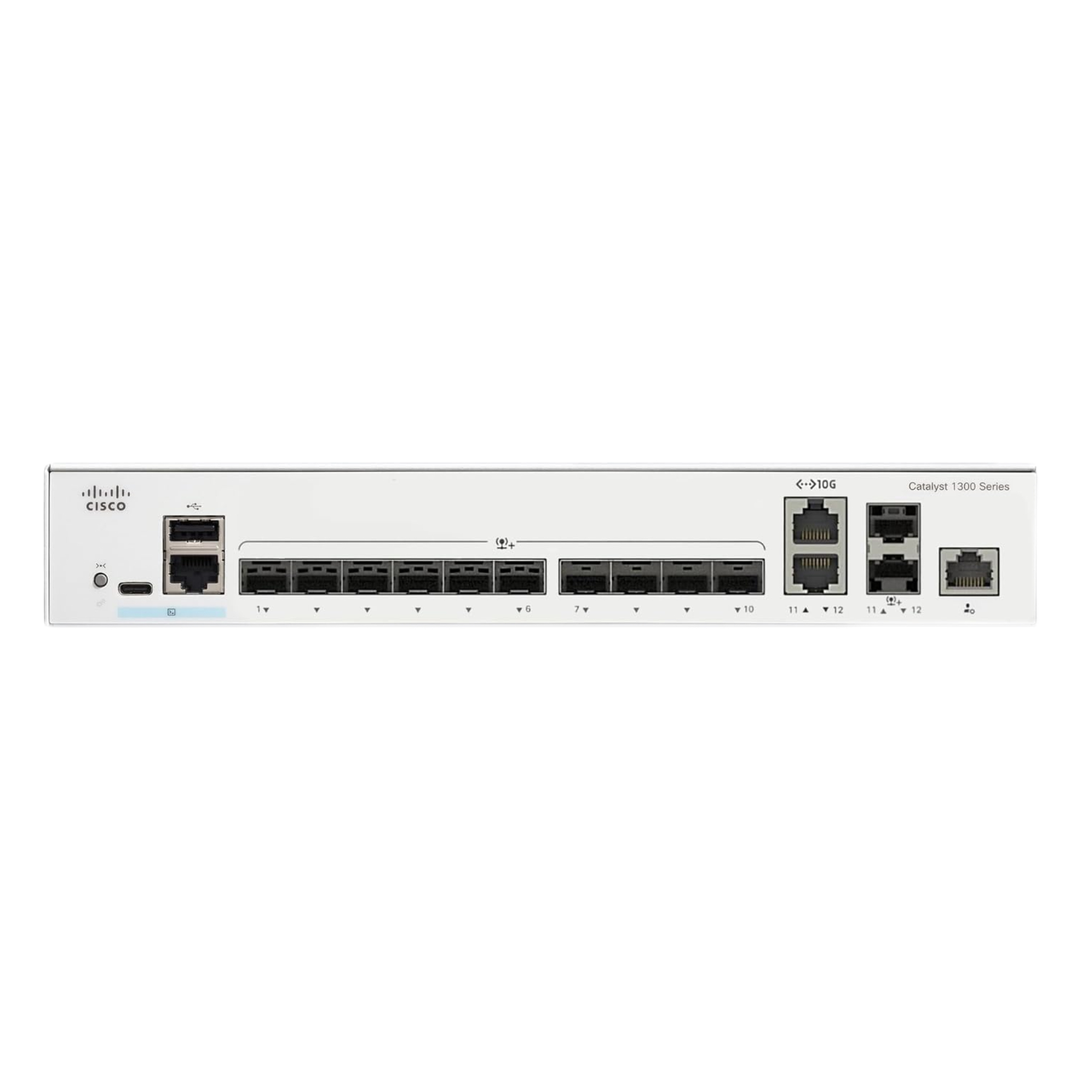 Cisco Catalyst 1300-12XS Managed Switch, 10 Port 10G SFP+, 2x10GE SFP+ Combo, Limited Lifetime Protection 