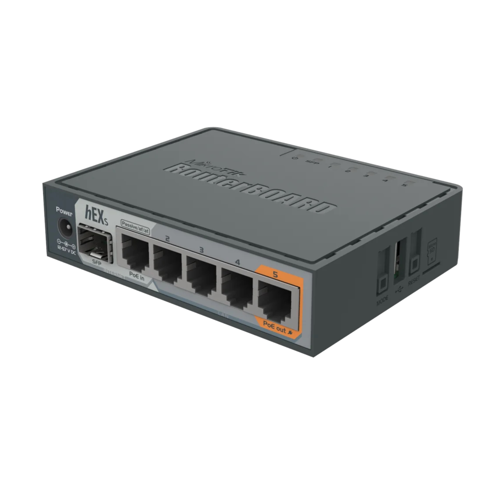 MikroTik hEX S Gigabit Ethernet Router with SFP, 5x Gigabit LAN Ports, Dual Core 880MHz CPU, 256MB RAM, RouterOS L4, RB760iGS
