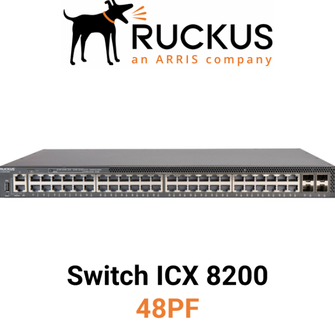 RUCKUS ICX 8200-48PF 48-Port Gigabit PoE+ Support Stackable L2/L3 Managed Enterprise Ethernet Switch 