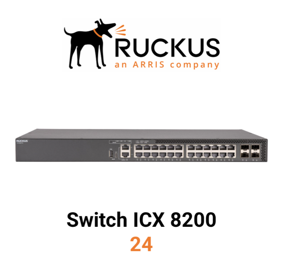 RUCKUS ICX 8200-24 24-Port Gigabit PoE+ 4x10G SFP+ 3 Layers Managed Enterprise Switch 