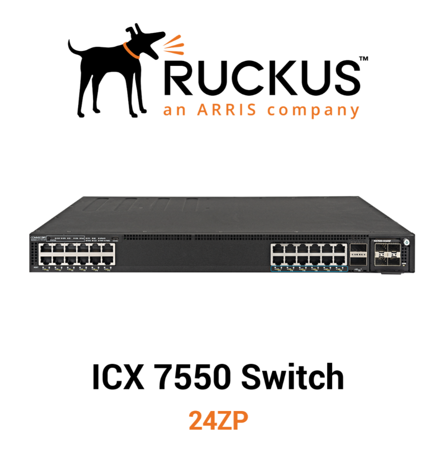 RUCKUS ICX 7550-24ZP Gigabit Stackable L3 Managed Enterprise/Campus Ethernet Switch
