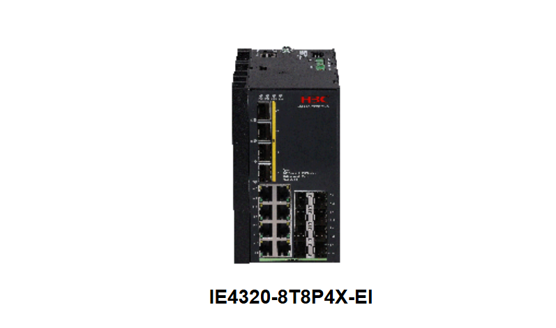 H3C IE4320-8T8P4X-EI Industrial Gigabit 8×1G RJ45 2×1G SFP 2×10G SFP+ Dual DC 24-48V Switch