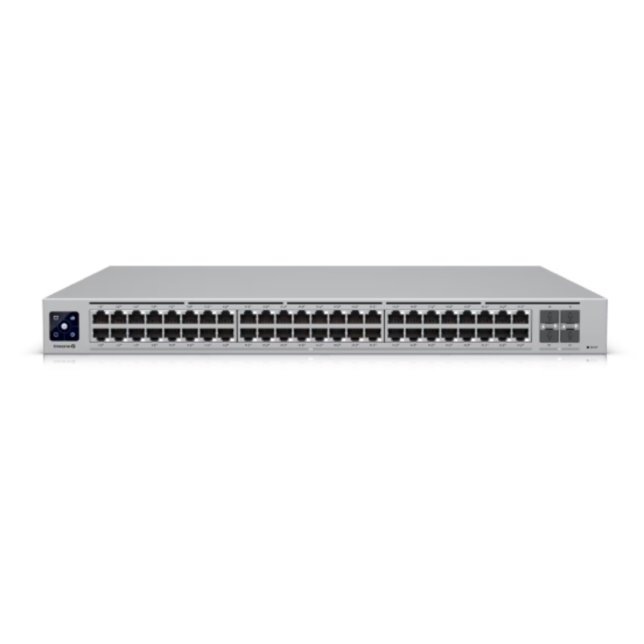 Ubiquiti UniFi Switch Enterprise 48 PoE USW-Enterprise-48-PoE – 48-Port 2.5GbE Layer 3 Managed PoE+ Switch, 4x 10G SFP+ Uplinks, 720W PoE Budget, 1.3" Touchscreen, Rackmount