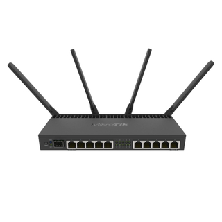 MikroTik hAP ac RB962UiGS-5HacT2HnT – Dual-Band AC1750 Wireless Router with 5x Gigabit Ports, SFP, USB, Triple-Chain 2.4/5GHz, PoE-Out on Port 5, RouterOS L4