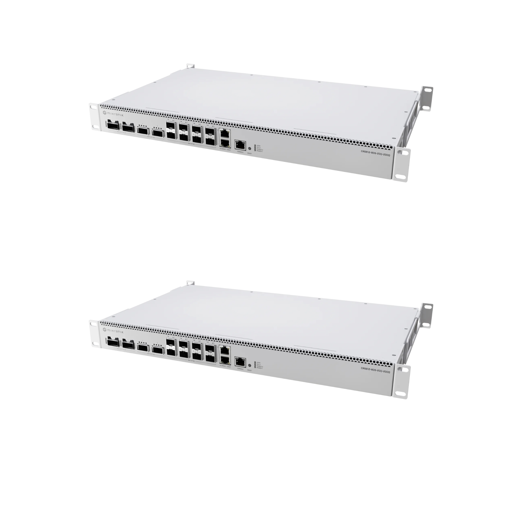 MikroTik CRS812 DDQ 400G Cloud Router Switch – 8-Port 50G SFP56, 2-Port 200G QSFP56, 2-Port 400G QSFP56-DD, Dual Redundant Power Supplies, RouterOS v7