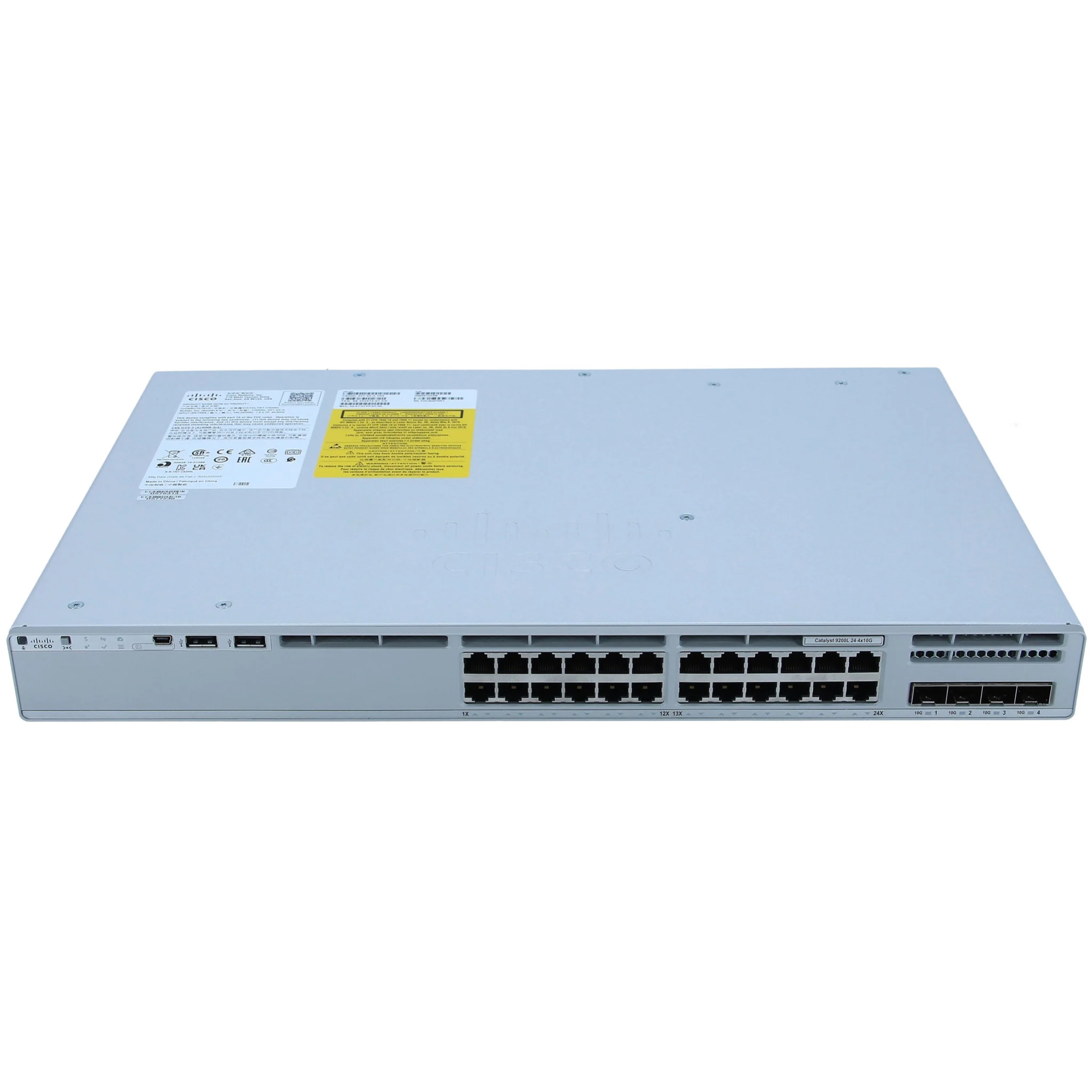 C9200L-24T-4X-A, Cisco Catalyst 9200L Switch, 24x GE, 4x 10GE uplink, Network Advantage