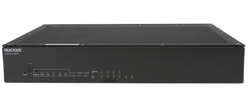 RUCKUS ICX 8200-C08PFV 8-Port Gigabit PoE+ L2/L3 Managed WiFi AP Ethernet Switch