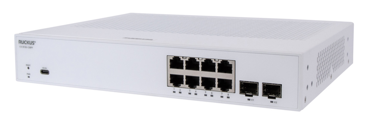 RUCKUS ICX 8100-C08PF 8-Port Gigabit PoE for IP Cameras Managed Switch