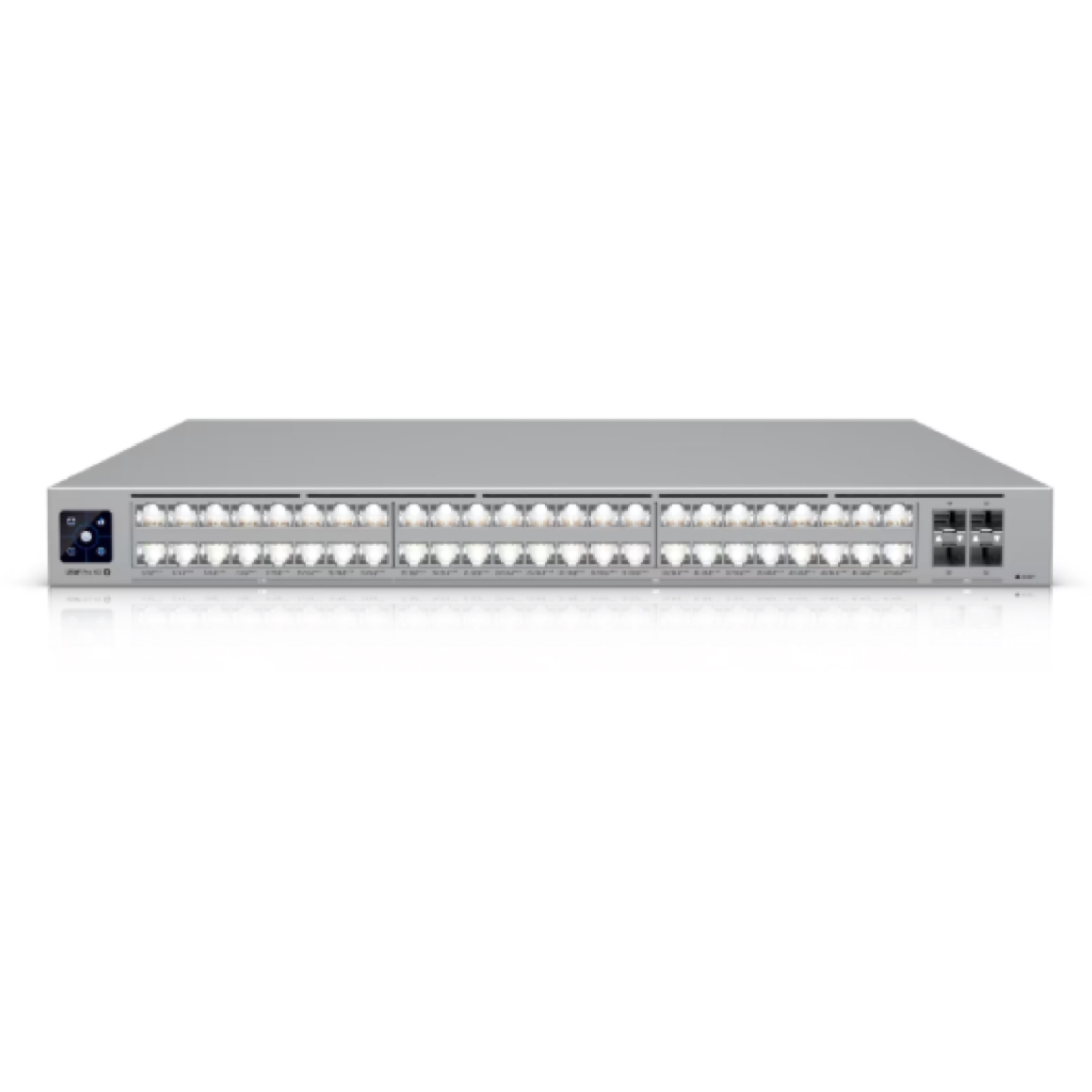 Ubiquiti UniFi Switch Pro XG 48 PoE USW-Pro-XG-48-PoE – 48-Port Layer 3 Etherlighting PoE+++ Switch, 32x 10GbE + 16x 2.5GbE RJ45, 4x 25G SFP28, 1080W PoE Budget, 1.3" Touchscreen, 1U Rackmount