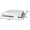 Cisco Catalyst 1300-8MGP-2X Managed Switch, 4 Port GE, 4 Port 2.5GE, PoE, 2x10GE SFP+, Limited Lifetime Protection