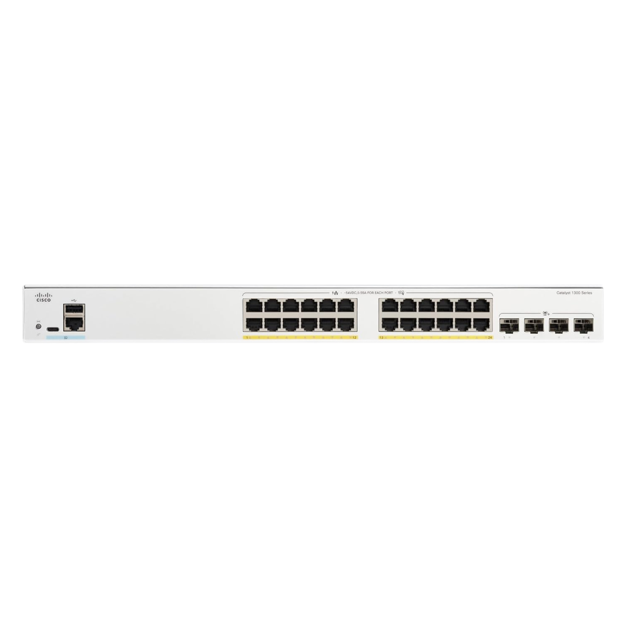 C1300-24P-4X, Cisco C1300 Switch, 24x PoE+ 195W/4x 10G SFP+/Rack-mountable