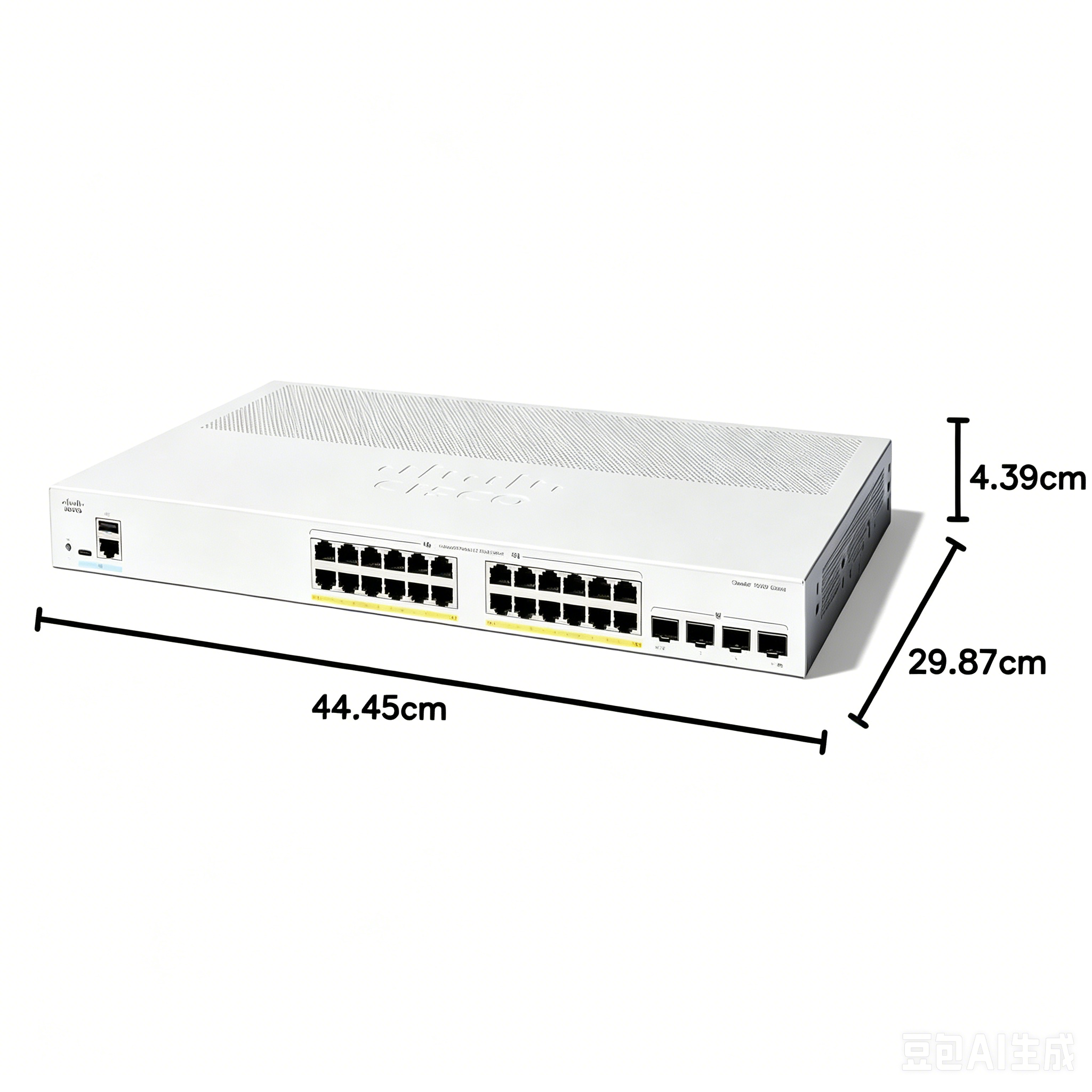 C1300-24P-4G, Cisco C1300 Switch, 24x PoE+ 195W/4x SFP/Rack-mountable