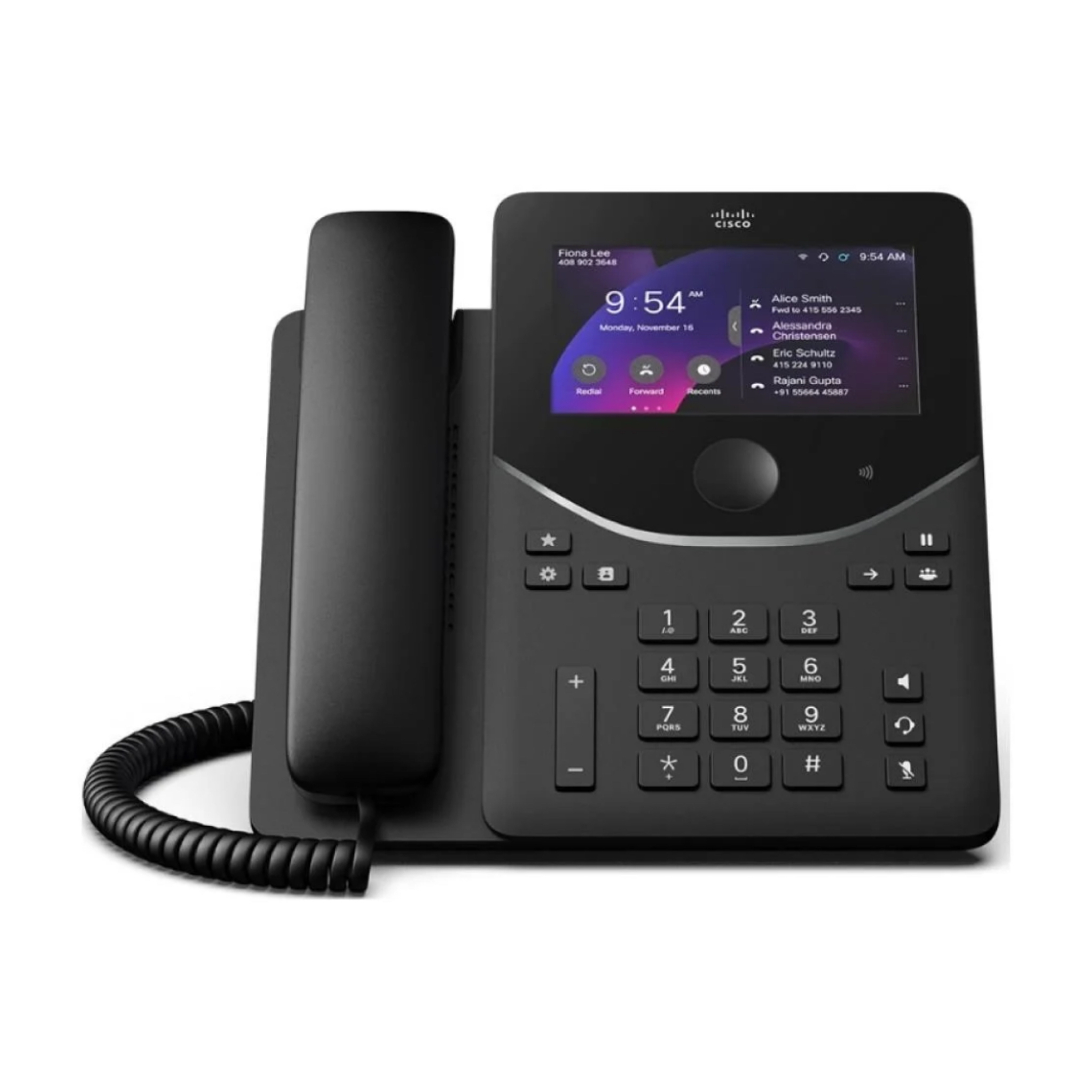 Cisco Desk Phone 9871, Carbon Black - VoIP Phone with 5" Touchscreen, Wi-Fi & Bluetooth, TPM 2.0 Security, 128-Line Support