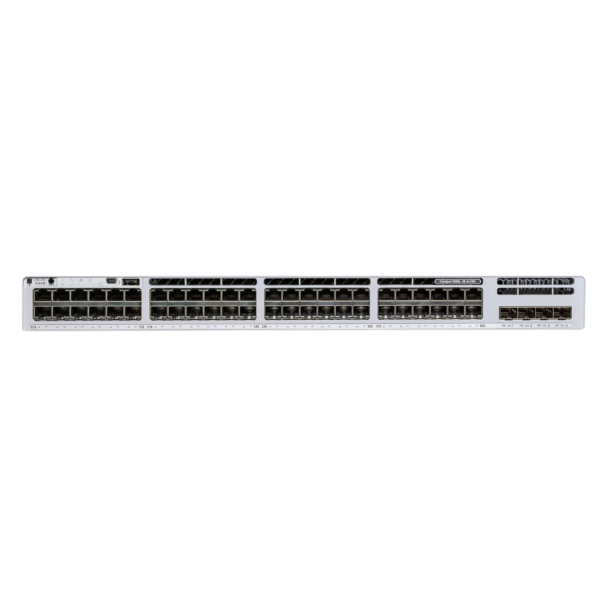 C9300L-48P-4X-E, Cisco Catalyst 9300 Switch, 48x1G PoE+/4x10G SFP+/Essentials