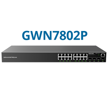 Grandstream GWN7802P Enterprise Layer 2+ Managed Network Switch | 16 Gigabit Ethernet Ports 4 Gigabit SFP Ports 16 PoE Ports