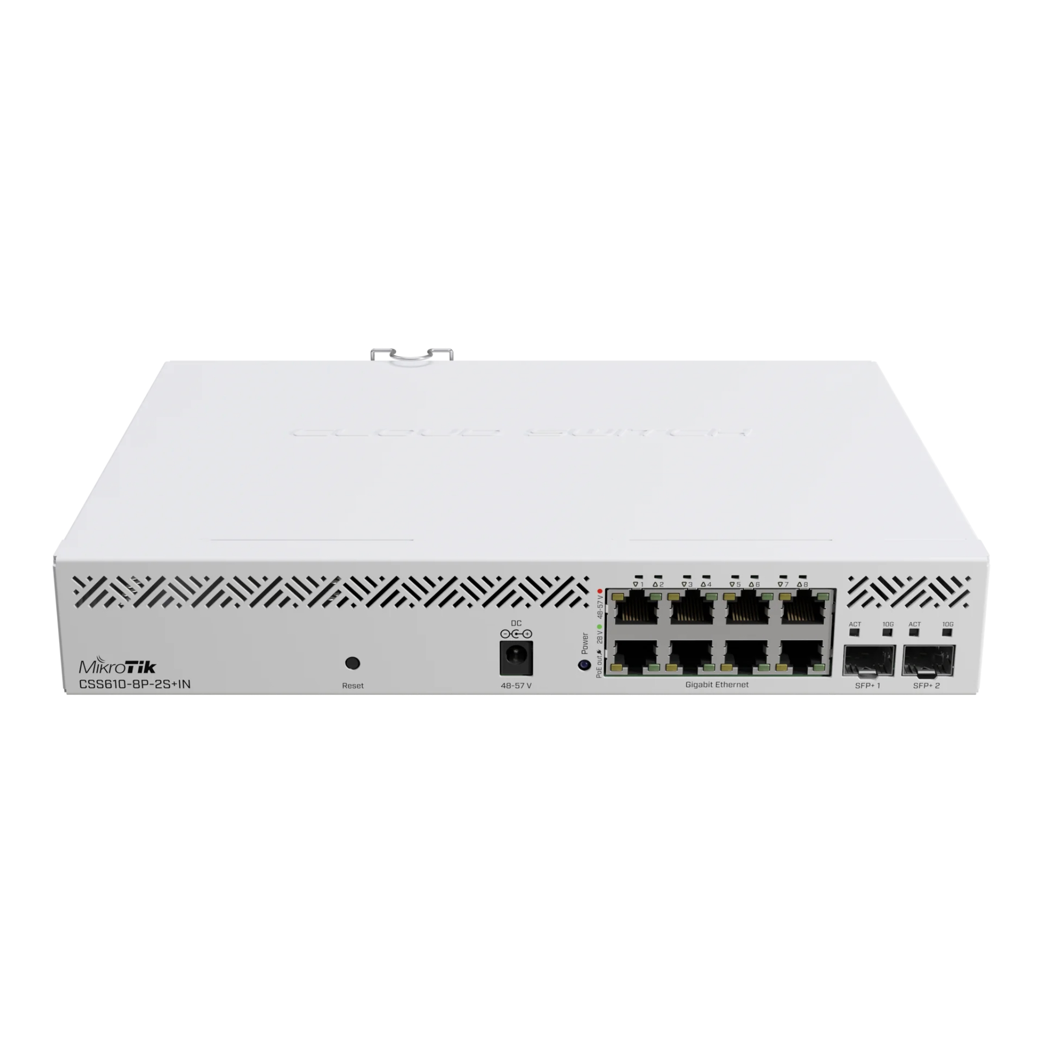 MikroTik CSS610-8P-2S+IN 8-Port Gigabit PoE+ Switch with 2x 10G SFP+ Ports, 140W PoE Budget, Fanless