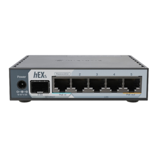 MikroTik hEX S 2025 Edition Desktop Router (E60iUGS) – 5-Port Gigabit, 2.5G SFP, PoE In/Out, 512MB RAM, RouterOS L4