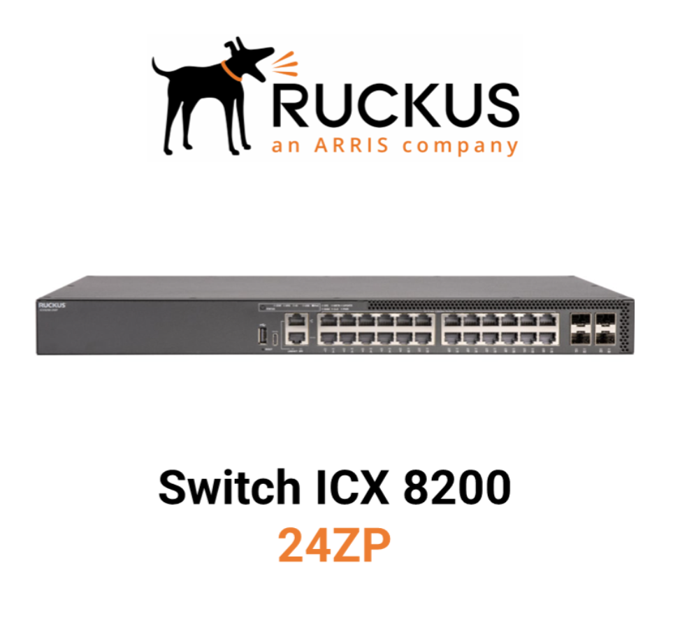 RUCKUS ICX 8200-24ZP 24-Port Gigabit PoE+ 4x10G SFP+ 3 Layers Managed Enterprise Switch 