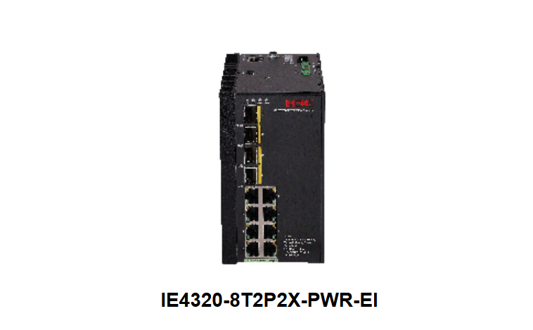 H3C IE4320-8T2P2X-PWR-EI Industrial Gigabit 8×1G RJ45 2×1G SFP 2×10G SFP+ Dual DC 24-48V Switch