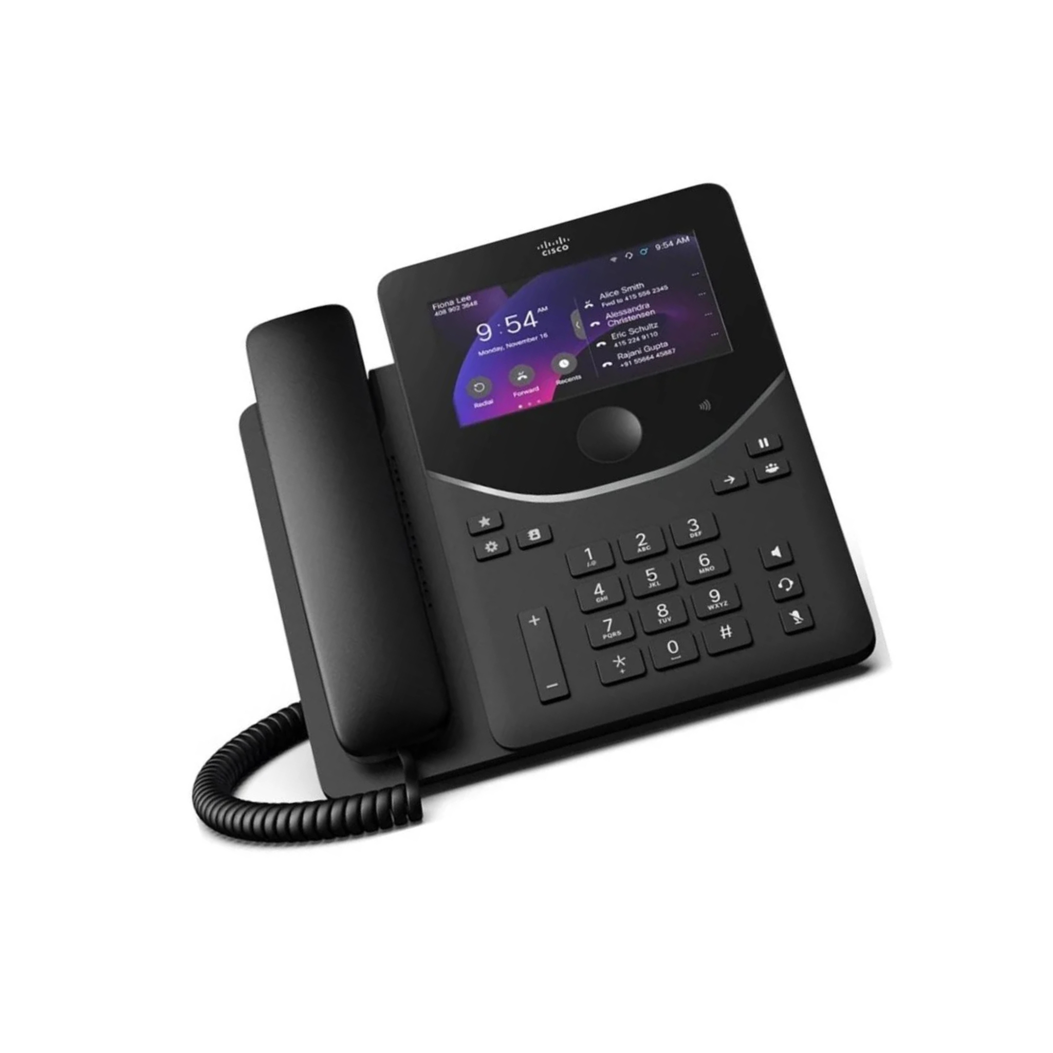 Cisco Desk Phone 9871, Carbon Black - VoIP Phone with 5" Touchscreen, Wi-Fi & Bluetooth, TPM 2.0 Security, 128-Line Support