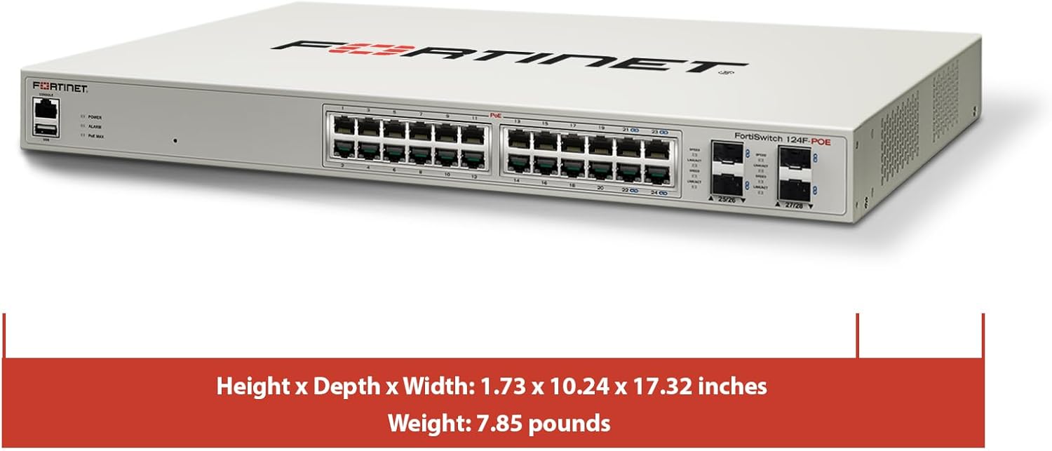 Fortinet FortiSwitch - 124F-POE L2+ Managed PoE Switch (FS-124F-POE)