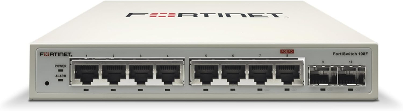 Fortinet FortiSwitch - 108F L2 Switch - 8 GE RJ45, 2 GE SFP, Fanless (FS-108F)