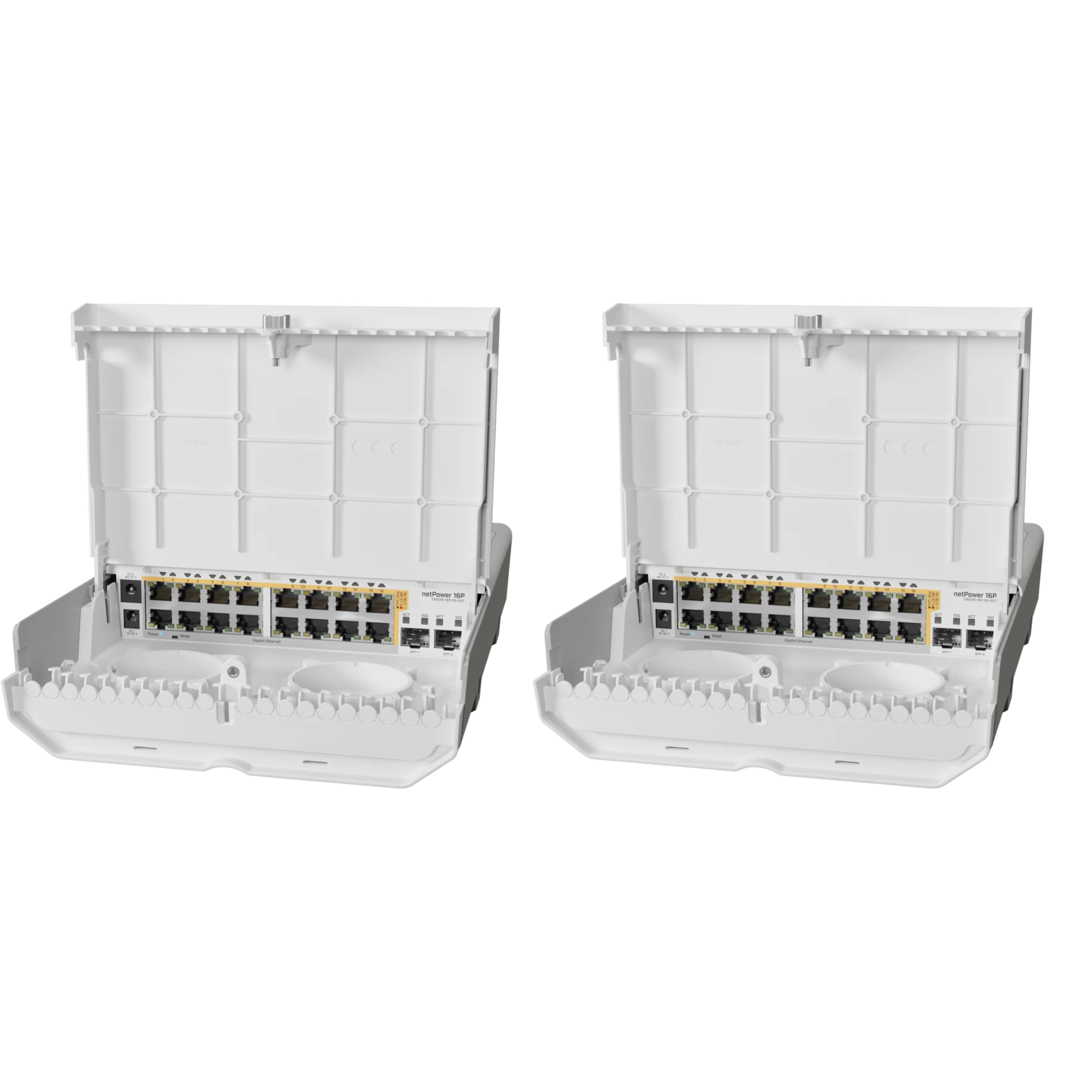 MikroTik netPower 16P CRS318-16P-2S+OUT – 16-Port PoE+ Outdoor Switch with 2x 10G SFP+, RouterOS Level 5