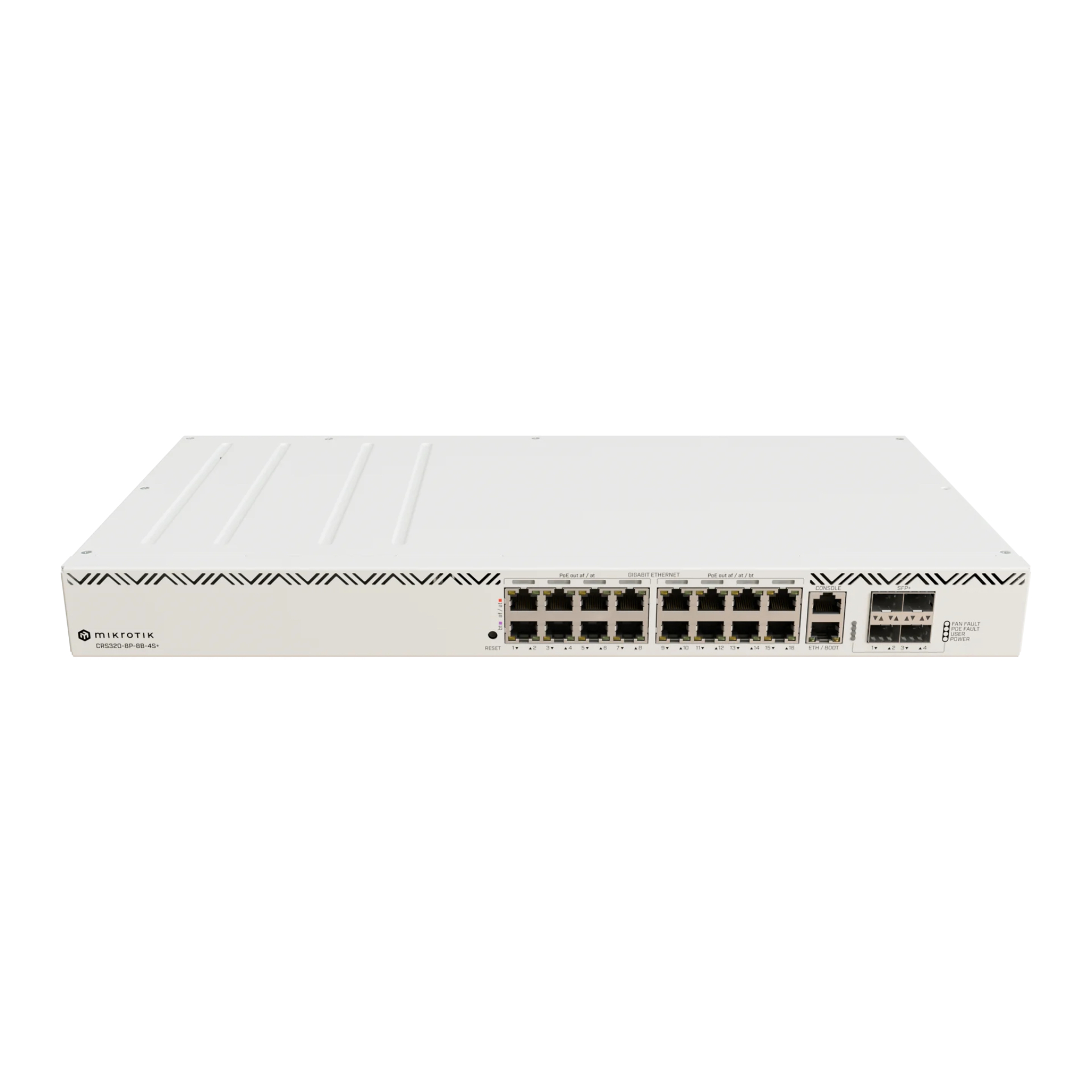 MikroTik CRS320-8P-8B-4S+RM 17-Port PoE++ Gigabit Switch – 8x 90W 802.3bt PoE++, 8x PoE+, 4x 10G SFP+, 963W Total PoE Output