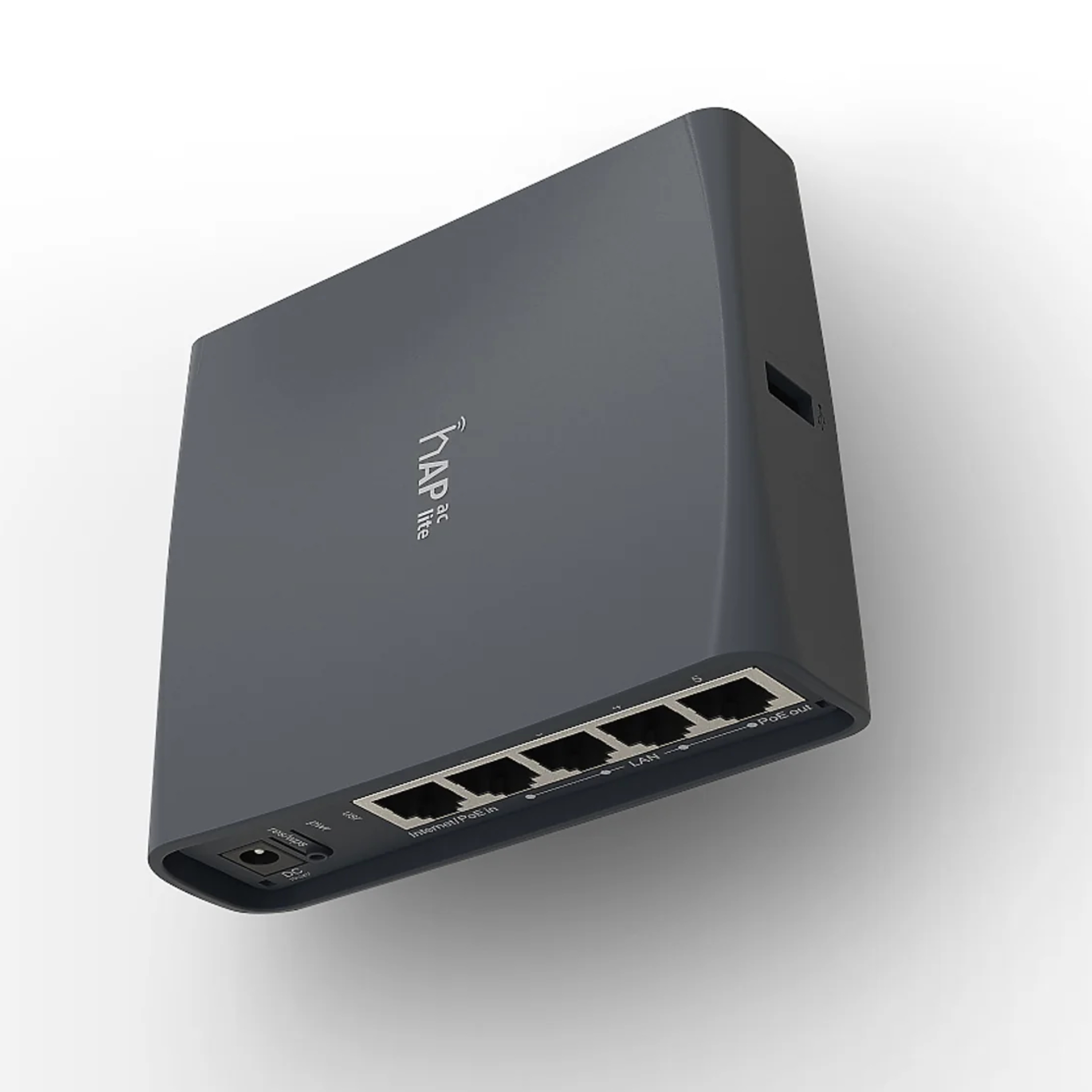 MikroTik hAP ac lite TC RB952Ui-5ac2nD-TC – Dual-Band AC750 Wireless Access Point with 5x Fast Ethernet, PoE-out on Port 5, 650MHz CPU, RouterOS L4, USB for 3G/4G, Tower Desktop Case Option 2
