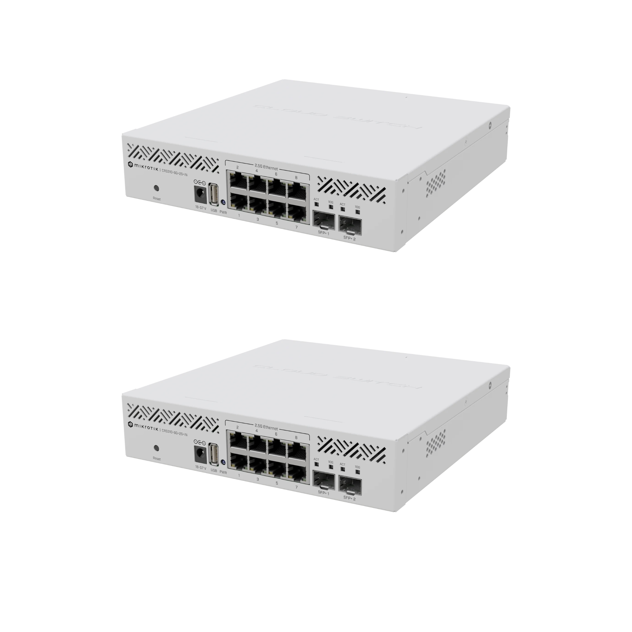 MikroTik CRS310-8G+2S+IN 8-Port 2.5G Switch with 2x 10G SFP+, RouterOS v7, Layer 3 Hardware Offloading, Rackmount