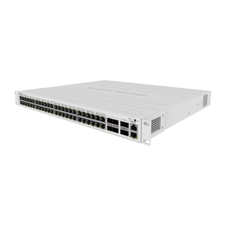 MikroTik CRS354-48P-4S+2Q+RM 48-Port PoE+ Switch with 4x 10G SFP+ & 2x 40G QSFP+ Ports, 700W PoE, Layer 3 Managed, 1U Rackmount
